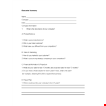 Create Winning Executive Summaries | Company, Sales, Product Info example document template