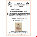 Picnic Flyer Template for Birthday and Children's Parties, Ipswich Holywells Park example document template