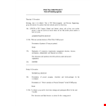 Free Kick Off Agenda example document template 