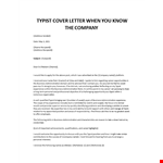 Typist cover letter example document template 