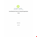 Social Media Strategic Plan for Non-Profit Organizations example document template