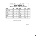 Gift Card Inventory example document template