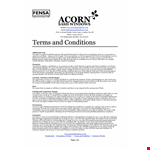 Effective Terms and Conditions Template for Windows | Acorn | Parking example document template