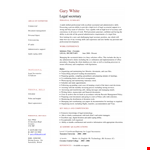 Top Legal Secretary Skills for Administrative Success | Personal Support example document template