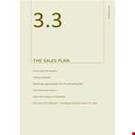 Personal Sales Business Plan Template example document template