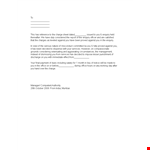Professional Termination Letter Template - No Charge Enquiry Against You example document template