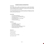 Nursing Job Description example document template