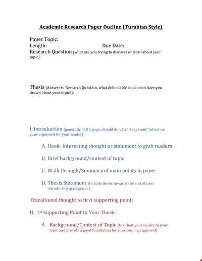 Spring Research Paper Outline: Thesis, Main Points, and Supporting Topics