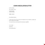 Loan Cancellation Letter example document template