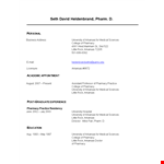 Clinical Pharmacist CV: University, Little, Pharmacy, Arkansas example document template