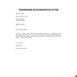 Trademark Authorization Letter example document template