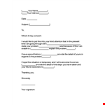 Letter of Explanation: Providing Details about a Problem example document template