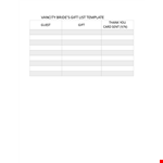 Free Wedding Gift List Template for Organizing Your Registry - Vancity Bride example document template