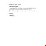 Notify Your Employer with a Professional Sick Leave Email | Company Name example document template