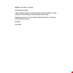 Notify Your Employer with a Professional Sick Leave Email | Company Name example document template 