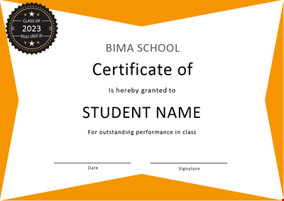 Certificate Student