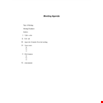 Formal Agenda Template In Word example document template