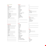 Printable Grocery Checklist Template example document template