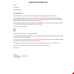 Example School Invitation Letter example document template 