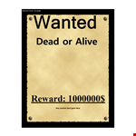 Wanted Poster Dead or Alive Template example document template