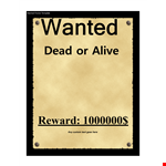 Wanted Poster Dead or Alive Template example document template 