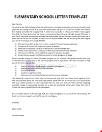 Welcome Letter Elementary School