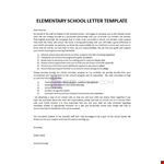 Welcome Letter Elementary School example document template