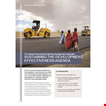 Development Effectiveness Agenda: Enhancing Development Cooperation | GPEDC example document template