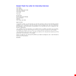 Thank You Letter After An Internship Interview example document template