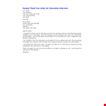 Thank You Letter After An Internship Interview example document template 