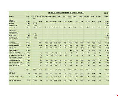 Monthly Cash Flow Statement Spreadsheet