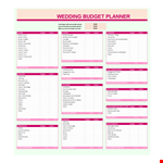 Wedding Budget Spreadsheet - Track Your Wedding Expenses Efficiently example document template