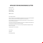 Apology letter for mistake that were inconvenient example document template