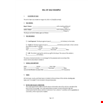 Bill of Sale Example example document template