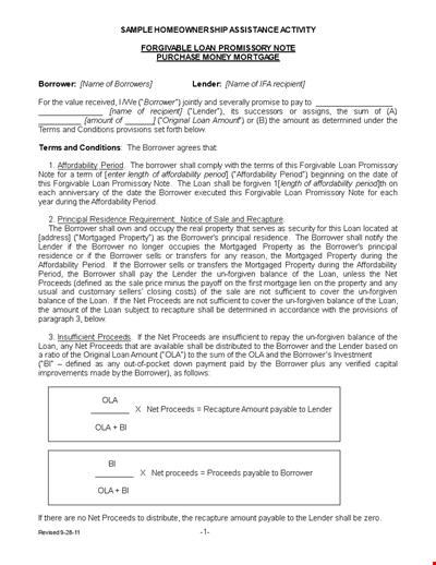 Loan Promissory Note Template