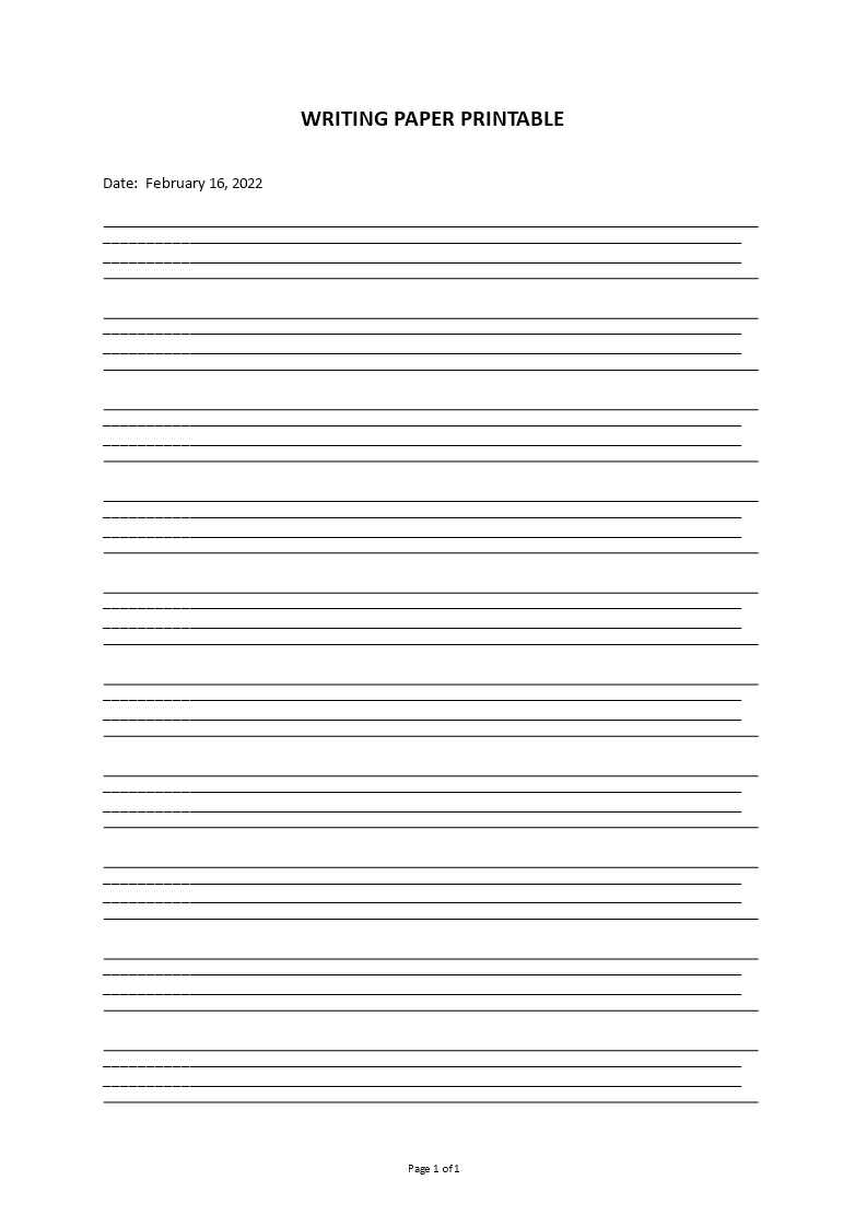 writing paper template Main Image writing paper template