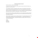School Recommendation Letter Format example document template