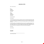 Grievance Letter Template example document template