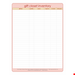 Closet Inventory example document template