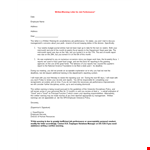 Employee Performance Warning Letter Template example document template 