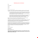 Employee Performance Warning Letter Template example document template