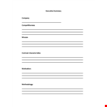Executive Summary Template - Create a Compelling Summary | Company Name example document template