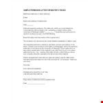 Sample Formal Permission Letter example document template