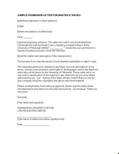 Sample Formal Permission Letter