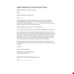Sample Formal Permission Letter example document template 