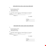 Casual Leave Application Letter Format example document template