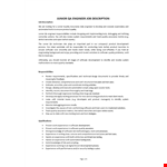 Junior QA Engineer Job Description example document template