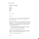 Manager Cover Letter example document template