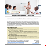Free Project Management Certification example document template