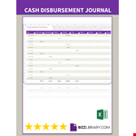 Cash Disbursement Journal example document template 